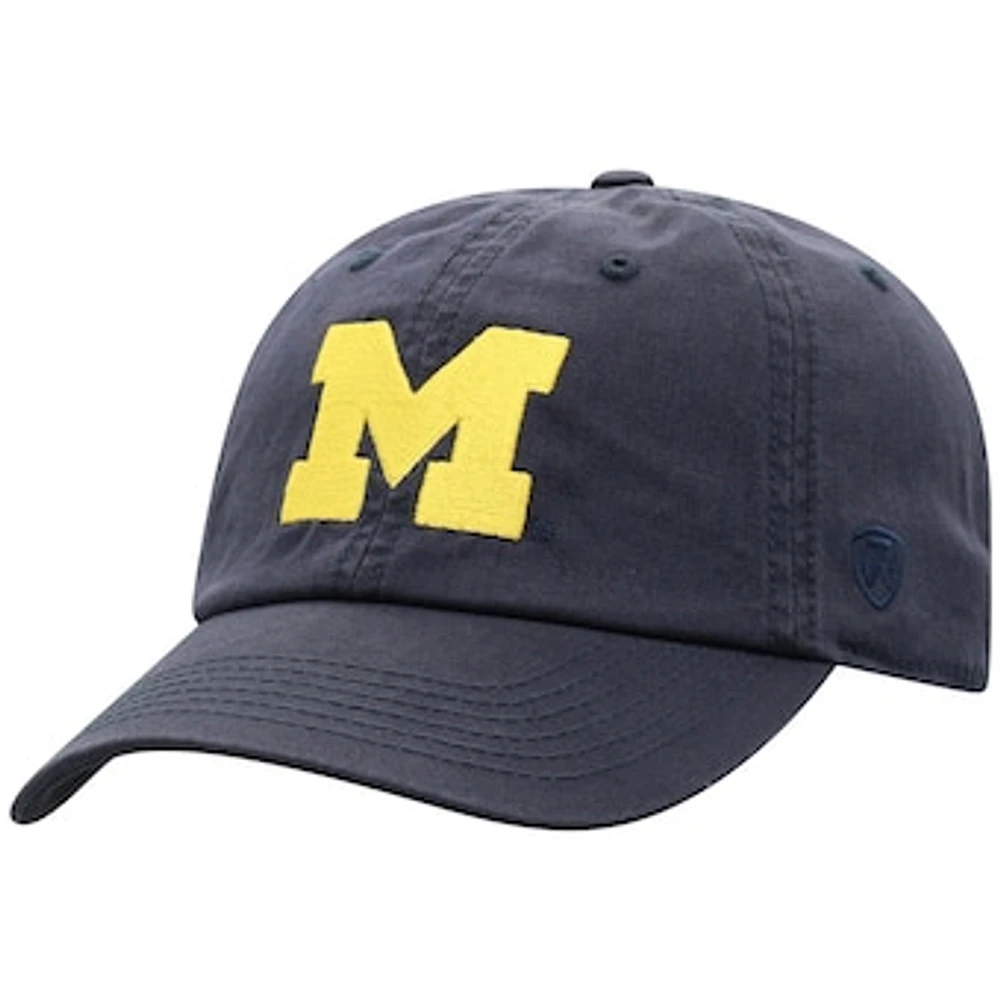 Men's Top of the World Navy Michigan Wolverines Team Logo Washed Adjustable Hat