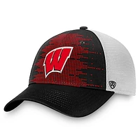 Youth Top of the World Red/Black Wisconsin Badgers Crushed Two-Tone Adjustable Hat