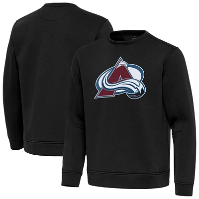 Men's Antigua Black Colorado Avalanche Relevant Lightweight Pullover Sweatshirt