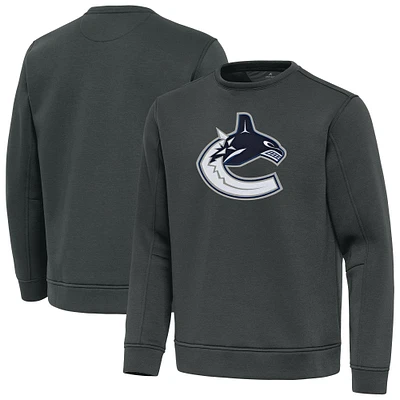 Men's Antigua Pewter Vancouver Canucks Relevant Lightweight Pullover Sweatshirt