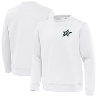 Men's Antigua White Dallas Stars Relevant Lightweight Pullover Sweatshirt