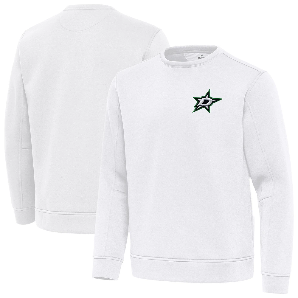 Men's Antigua White Dallas Stars Relevant Lightweight Pullover Sweatshirt