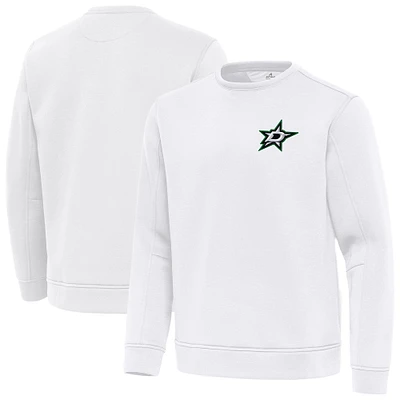 Men's Antigua White Dallas Stars Relevant Lightweight Pullover Sweatshirt