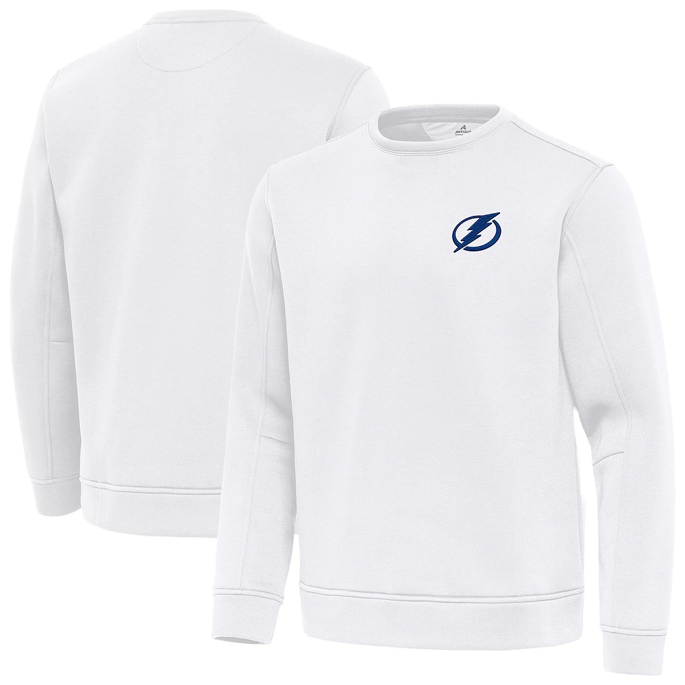 Men's Antigua White Tampa Bay Lightning Relevant Lightweight Pullover Sweatshirt