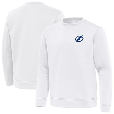 Men's Antigua White Tampa Bay Lightning Relevant Lightweight Pullover Sweatshirt