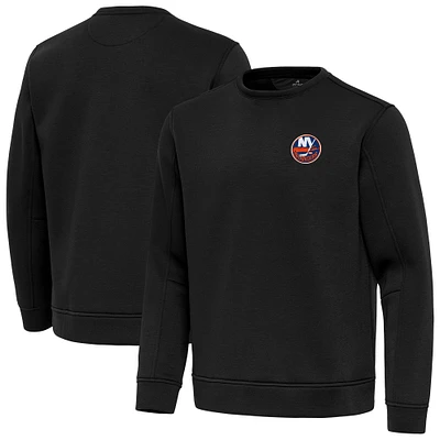 Men's Antigua Black New York Islanders Relevant Lightweight Pullover Sweatshirt
