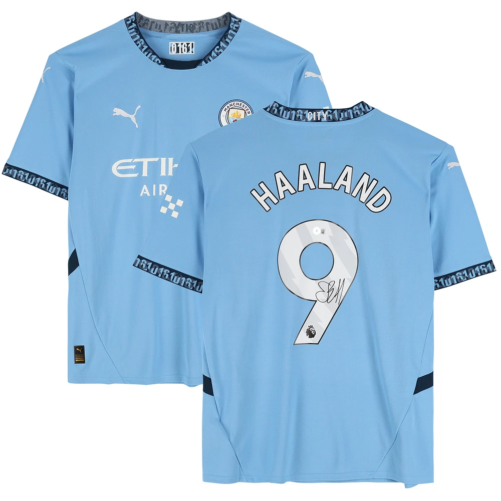 Erling Haaland Manchester City Autographed Sky Blue 2024-25 Puma Jersey