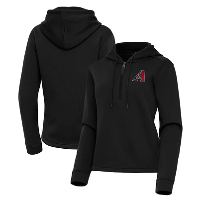 Women's Antigua  Black Arizona Diamondbacks Contemporary Quarter-Zip Hoodie