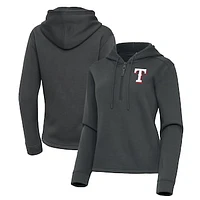 Women's Antigua  Pewter Texas Rangers Contemporary Quarter-Zip Hoodie