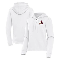 Women's Antigua  White St. Louis Cardinals Contemporary Quarter-Zip Hoodie