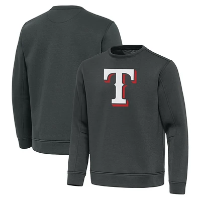 Men's Antigua Pewter Texas Rangers Relevant Lightweight Pullover Sweatshirt