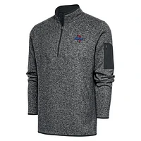 Men's Antigua  Heather Gray Tulsa Golden Hurricane Big & Tall Fortune Quarter-Zip Pullover Jacket