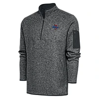 Men's Antigua  Heather Gray Tulsa Golden Hurricane Big & Tall Fortune Quarter-Zip Pullover Jacket