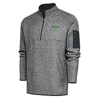 Men's Antigua  Heather Gray Marshall Thundering Herd Big & Tall Fortune Quarter-Zip Pullover Jacket