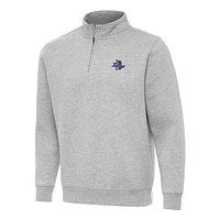 Men's Antigua  Heather Gray Tulsa Golden Hurricane Victory Quarter-Zip Mock Sweatshirt