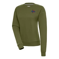 Women's Antigua Olive Tulsa Golden Hurricane Victory Crewneck Pullover Sweatshirt