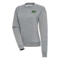 Women's Antigua Heather Gray Marshall Thundering Herd Victory Crewneck Pullover Sweatshirt