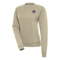 Women's Antigua Khaki Tulsa Golden Hurricane Victory Crewneck Pullover Sweatshirt