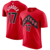 Men's Nike Dennis Schroder Red Toronto Raptors Essential Statement Player Name & Number T-Shirt