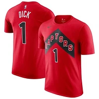 Men's Nike Gradey Dick Red Toronto Raptors Essential Statement Player Name & Number T-Shirt