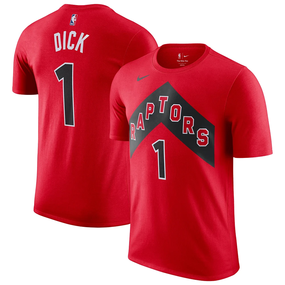 Men's Nike Gradey Dick Red Toronto Raptors Essential Statement Player Name & Number T-Shirt