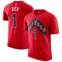 Men's Nike Gradey Dick Red Toronto Raptors Essential Statement Player Name & Number T-Shirt