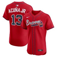 Men's Nike Ronald Acuña Jr. Red Atlanta Braves Alternate 2 Elite Jersey