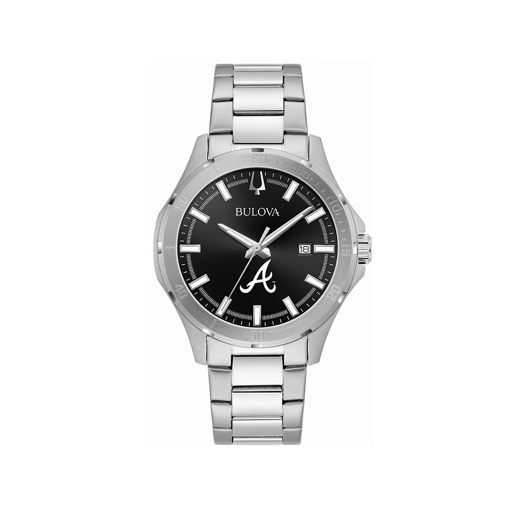 Men's Bulova Atlanta Braves Stainless Steel Classic Sport Watch
