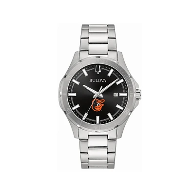 Men's Bulova Baltimore Orioles Stainless Steel Classic Sport Watch