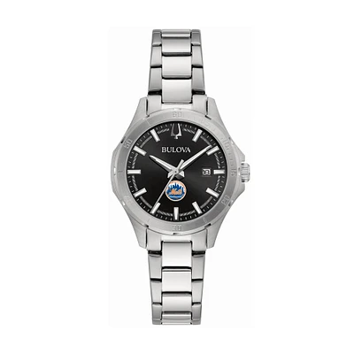 Women's Bulova New York Mets Stainless Steel Classic Sport Watch