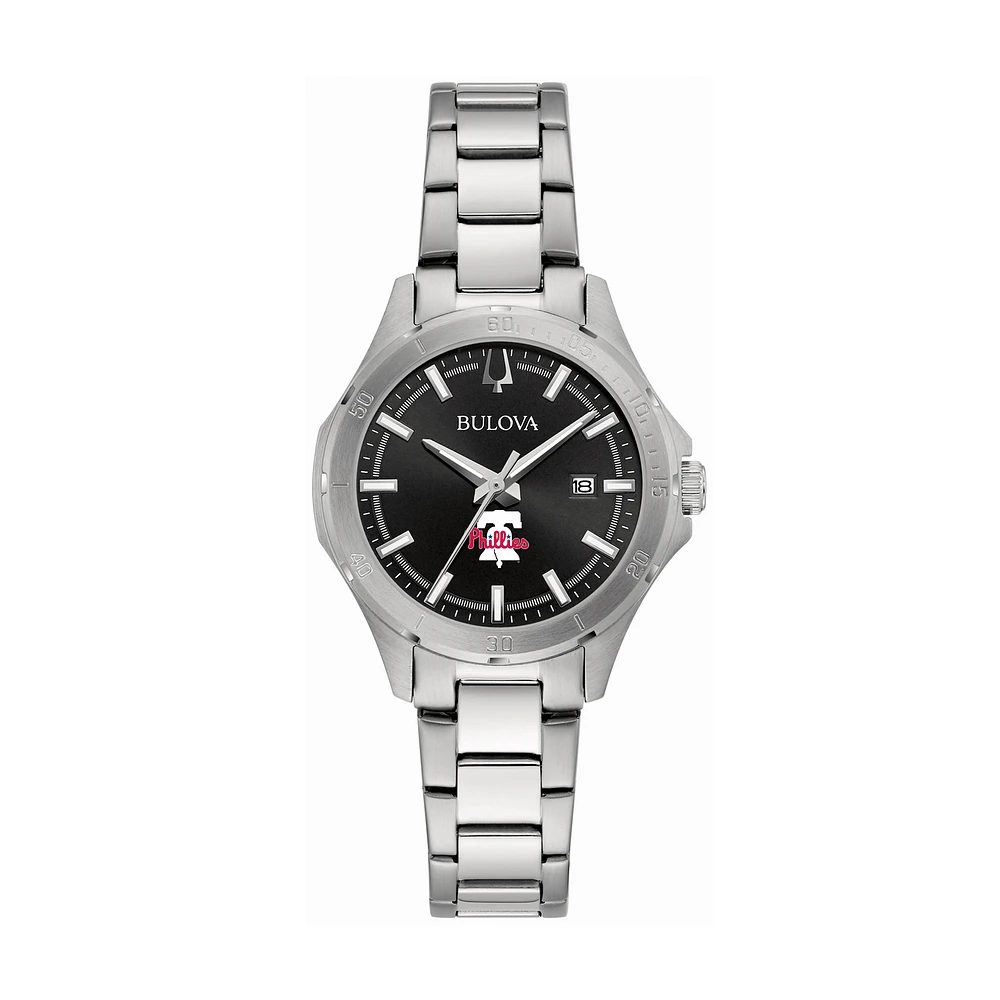Women's Bulova Philadelphia Phillies Stainless Steel Classic Sport Watch