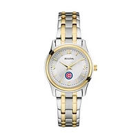 Women's Bulova Silver/Gold Chicago Cubs Two-Tone Watch