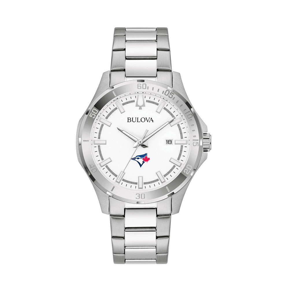 Men's Bulova Silver Toronto Blue Jays Stainless Steel Classic Sport Watch