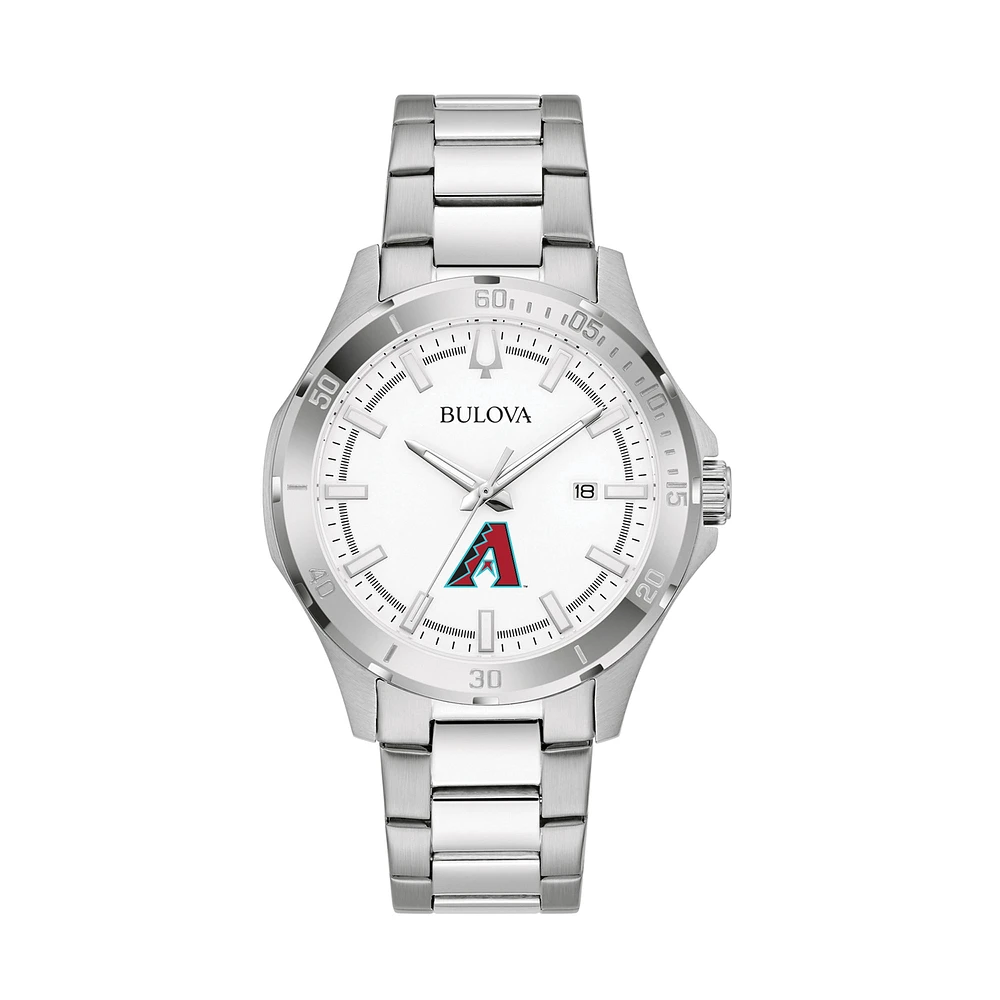 Men's Bulova Silver Arizona Diamondbacks Stainless Steel Classic Sport Watch