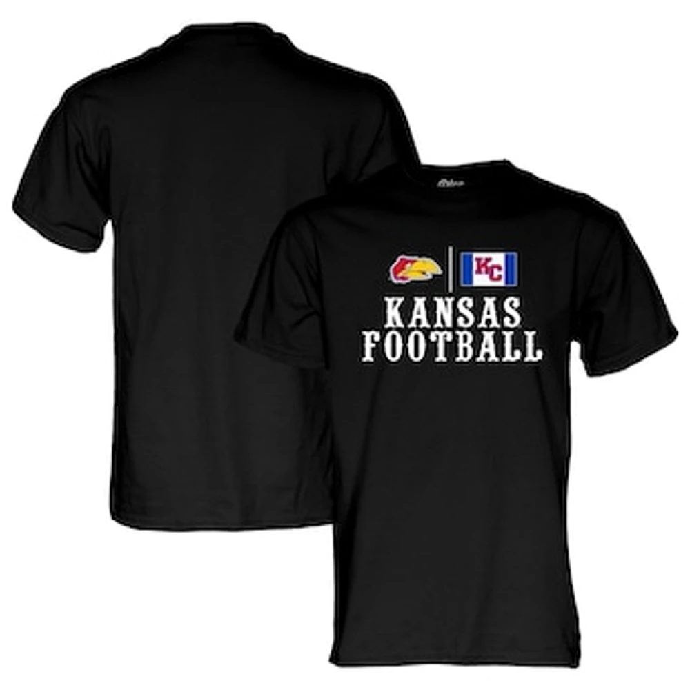 Unisex Blue 84 Black Kansas Jayhawks Blackout T-Shirt