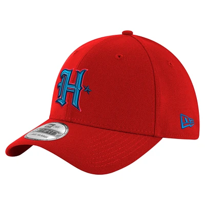 Men's New Era  Red Houston Texans Throwback Crawl Standard 39THIRTY Flex Hat