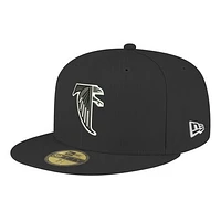 Men's New Era Black Atlanta Falcons Omaha Throwback 59FIFTY Fitted Hat