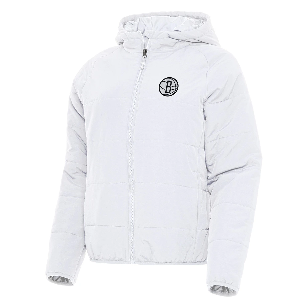 Women's Antigua Brooklyn Nets Universe Full-Zip Puffer Jacket