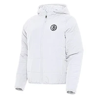 Women's Antigua Brooklyn Nets Universe Full-Zip Puffer Jacket