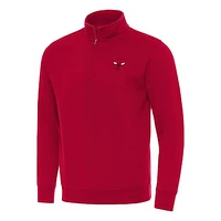 Men's Antigua  Red Chicago Bulls Victory Quarter-Zip Mock Sweatshirt