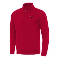 Men's Antigua  Red Chicago Bulls Victory Quarter-Zip Mock Sweatshirt