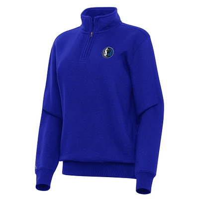 Women's Antigua Blue Dallas Mavericks Victory Quarter-Zip Sweatshirt