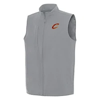 Men's Antigua Gray Cleveland Cavaliers Regard Full-Zip Vest