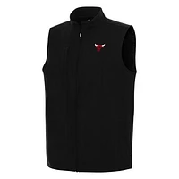 Men's Antigua Black Chicago Bulls Regard Full-Zip Vest