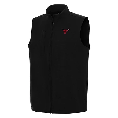 Men's Antigua Black Chicago Bulls Regard Full-Zip Vest