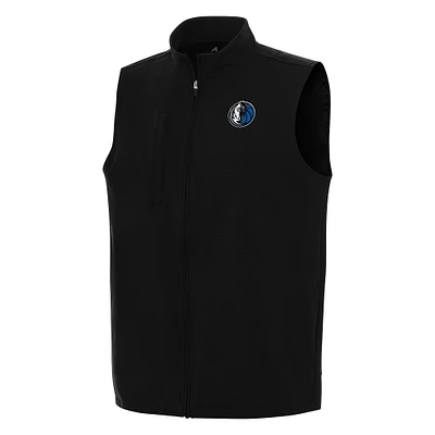 Men's Antigua Black Dallas Mavericks Regard Full-Zip Vest