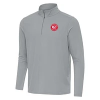 Men's Antigua Gray Atlanta Hawks Intent Quarter-Zip Top