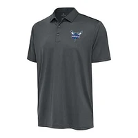 Men's Antigua  Pewter Charlotte Hornets Big & Tall Ellipse Polo