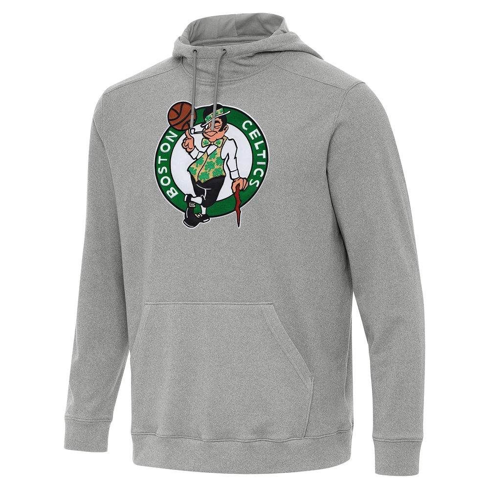 Men's Antigua Heather Boston Celtics Cloud Pullover Hoodie