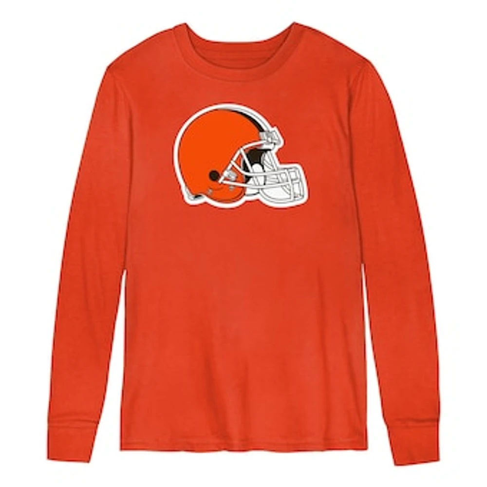 Youth  Orange Cleveland Browns Primary Logo Long Sleeve T-Shirt